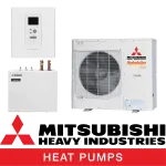 Термопомпа Mitsubishi Heavy Industries HSB100-W / FDCW100VNX-A Hydrolution, 11 kW, отопление, охлаждане и БГВ